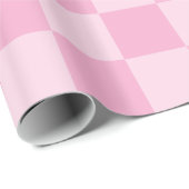 Big Light Pink geruit Cadeaupapier (Rol Hoek)