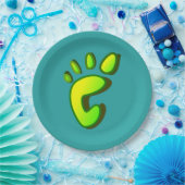 Big Lime Green Footprint Papieren Bordje (Feest)
