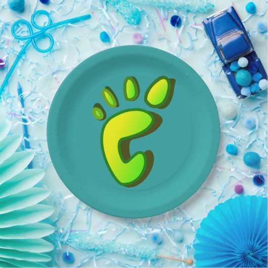 Big Lime Green Footprint Papieren Bordje (Feest)