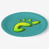 Big Lime Green Footprint Papieren Bordje (Gekanteld)