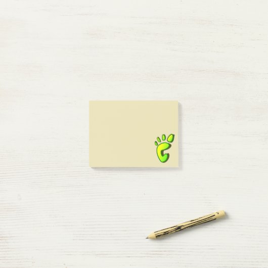 Big Lime Green Footprint Post-it® Notes (Op bureau)