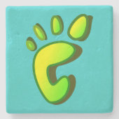 Big Lime Green Footprint Stenen Onderzetter (Voorkant)