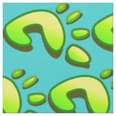 Big Lime Green Footprint Stof (Close Up)