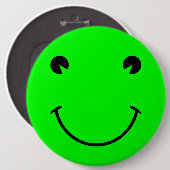Big Lime Green Frog Smile Ronde Button 6,0 Cm (Voorkant /achterkant)
