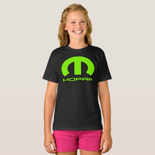 BIG Lime Green M Mopar Automobilia Classic T-Shirt (Voorkant volledig)