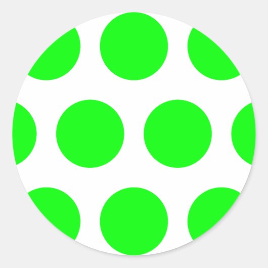 Big Limoen Polka Dots Ronde Sticker (Voorkant)