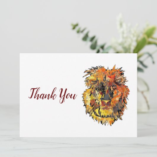 Big Lion Bedankkaart (Staand voorkant)