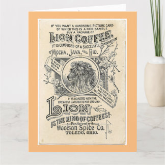 Big Lion Coffee Vintage advertentie Wenskaart Bedankkaart