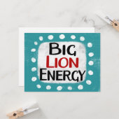 Big Lion Energy Wenskaart Kaart (Voorkant / Achterkant in situ)