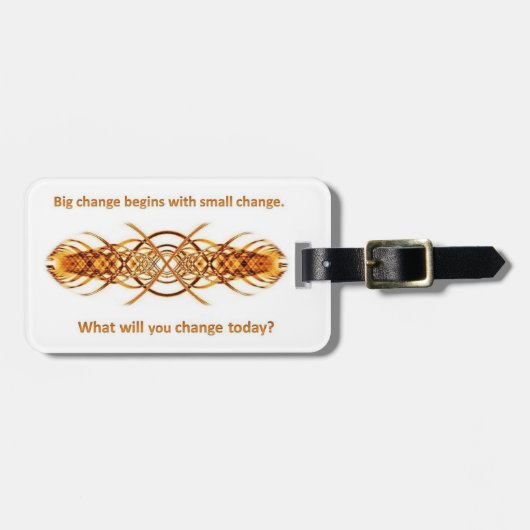 Big Little Change bagagelabel - goud (Voorkant horizontaal)