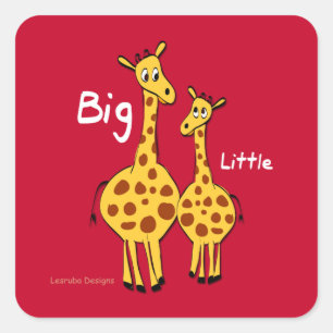 Big Little Giraffe Vierkante Sticker