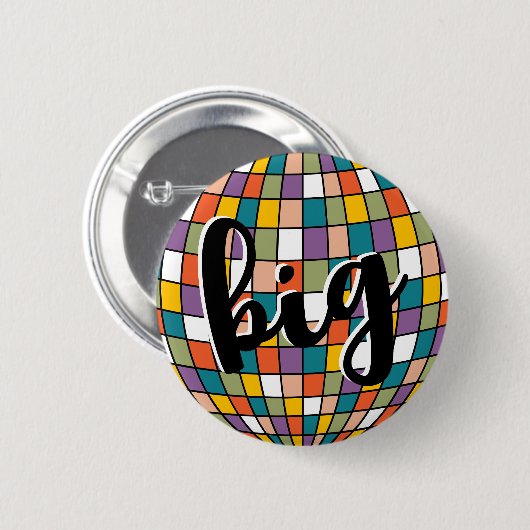 Big Little Sorority Retro Disco Ball Button (Voorkant /achterkant)