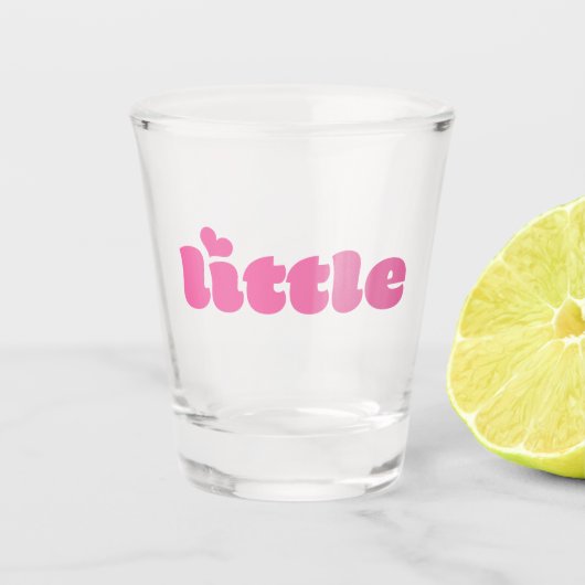 Big Little Sorority Retro Heart Shot Glass Glas (Voorkant)