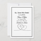 Big love. Big day. Save the date. Black Border Kaart (Achterkant)