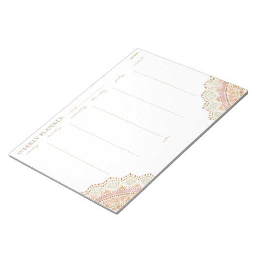 BIG LOVE  Gold Boho Mandala Weekly Planner Notitieblok (Schuin)