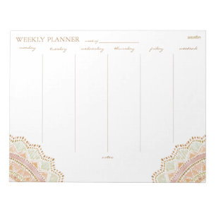 BIG LOVE  Gold Boho Mandala Weekly Planner Notitieblok