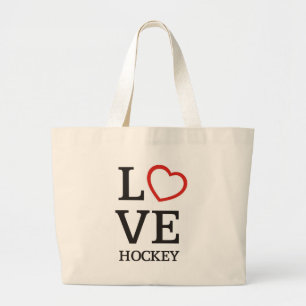 Big LOVE Hockey Grote Tote Bag