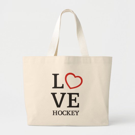 Big LOVE Hockey Grote Tote Bag (Voorkant)