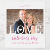 Big LOVE letters | Modern uw foto roze script Wijn Etiket (Enkel label)