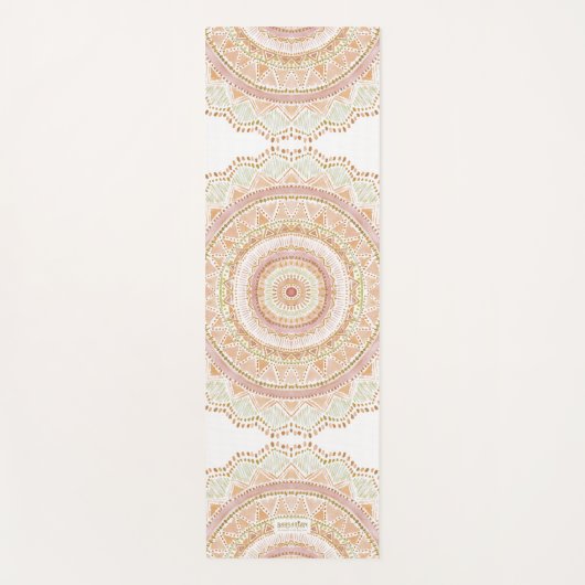 BIG LOVE Roos Gold Waterverf Boho Mandala Yogamat (Voorkant)