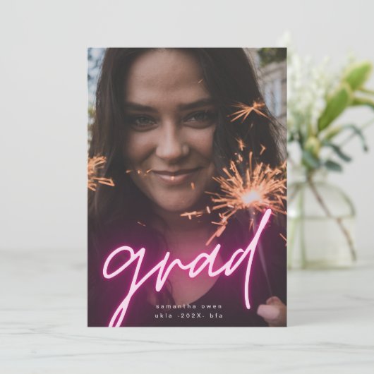 Big Lumo Lights Afstudeerder Moderne fotouniversit Aankondiging (Staand voorkant)