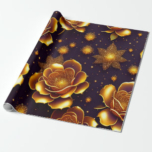 Big Luxury Gold Roos Modern Collectie Cadeaupapier