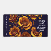 Big Luxury Gold Trendy Roos Collectie Bureaumat (Voorkant)