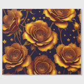 Big Luxury Gold Trendy Roos Collectie Cadeaupapier (Vlak)