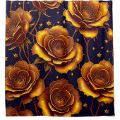 Big Luxury Gold Trendy Roos Collectie Douchegordijn (Voorkant)