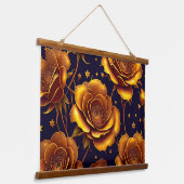 Big Luxury Gold Trendy Roos Collectie Hangend Wandkleed (Gebogen)