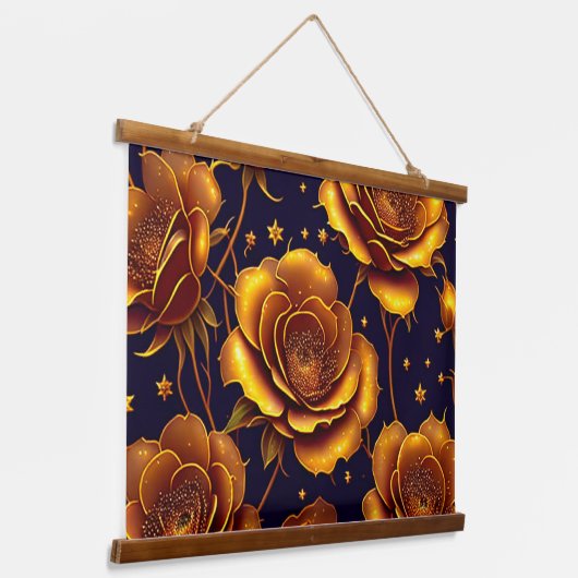 Big Luxury Gold Trendy Roos Collectie Hangend Wandkleed (Gebogen)