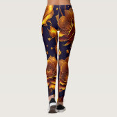 Big Luxury Gold Trendy Roos Collectie Leggings (Achterkant)