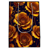 Big Luxury Gold Trendy Roos Collectie Medium Cadeauzakje (Achterkant)