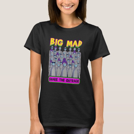 Big Mad NPC Meme Grey People Face Mask Meme T-shirt (Voorkant)