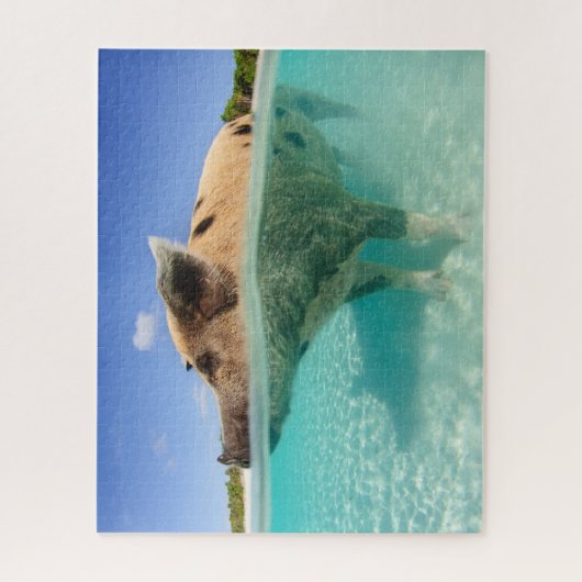 Big Mama Pig in het water Jigsee Puzzle Legpuzzel (Verticaal)
