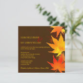 Big Maple Leaves Chocolate Brown Fall Wedding Kaart (Staand voorkant)
