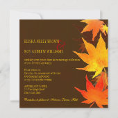 Big Maple Leaves Chocolate Brown Fall Wedding Kaart (Voorkant)