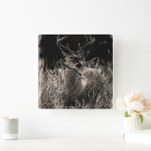 Big Meadows Buck Wall Clock Vierkante Klok (Huis)
