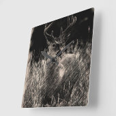 Big Meadows Buck Wall Clock Vierkante Klok (Hoek)