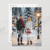 Big Merry Christmas Couples Photo Front Feestdagenkaart (Voorkant / Achterkant)