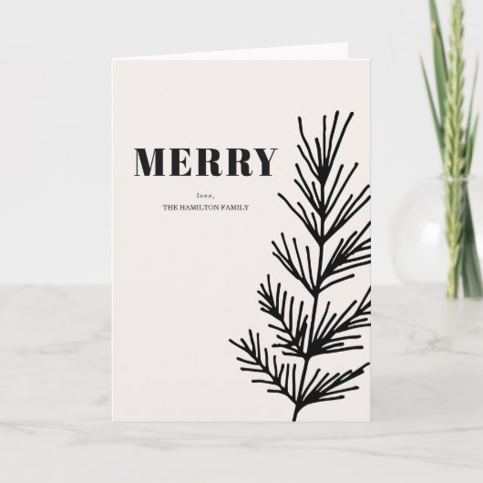 Big Merry & Leaves Feestdagen Kaart (Voorkant)