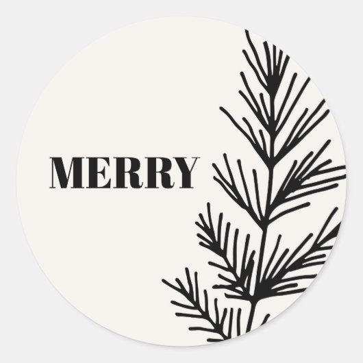 Big Merry & Leaves Ronde Sticker (Voorkant)