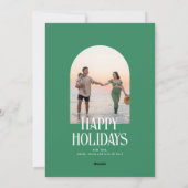 Big Merry Modern Arch Foto Feestdagenkaart (Achterkant)