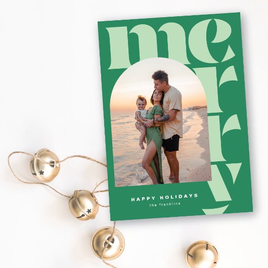 Big Merry Modern Arch Foto Feestdagenkaart