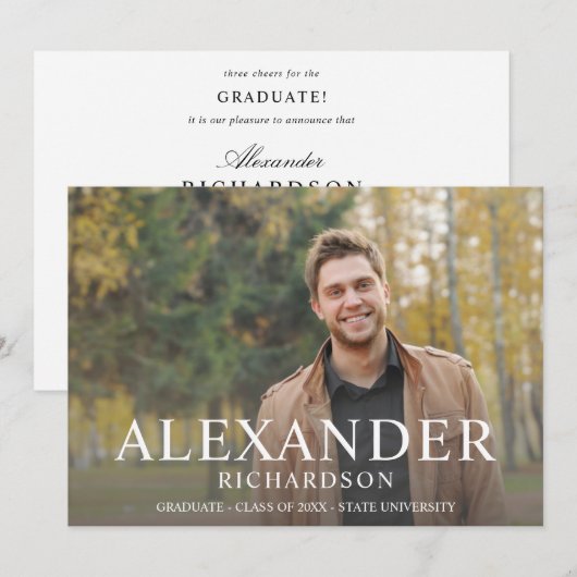 Big Mod Name Foto Afstuderen Aankondiging (Voorkant / Achterkant)