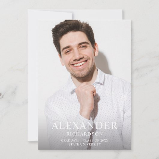 Big Mod Name Photo Afstuderen Vertical Announcemen Kaart (Voorkant)