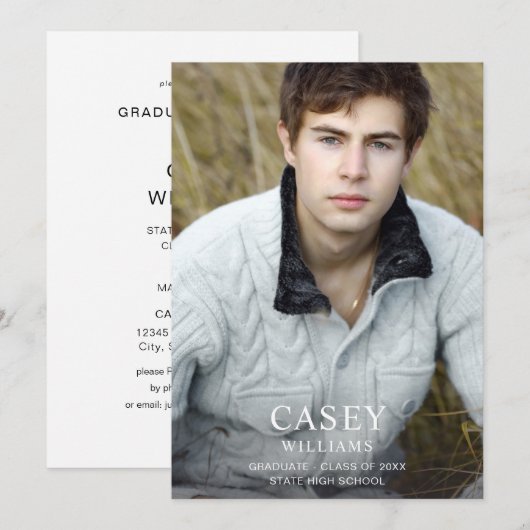 Big Mod Name Photo Graduparty - Verticaal Kaart (Voorkant / Achterkant)