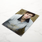 Big Mod Name Photo Graduparty Vertical Dark Folie Uitnodiging (Gedraaid)