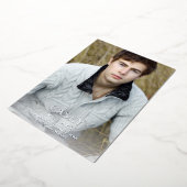 Big Mod Name Photo Graduparty Vertical Light Folie Uitnodiging (Gedraaid)