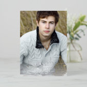 Big Mod Name Photo Graduparty Vertical Light Folie Uitnodiging (Staand Voorkant)